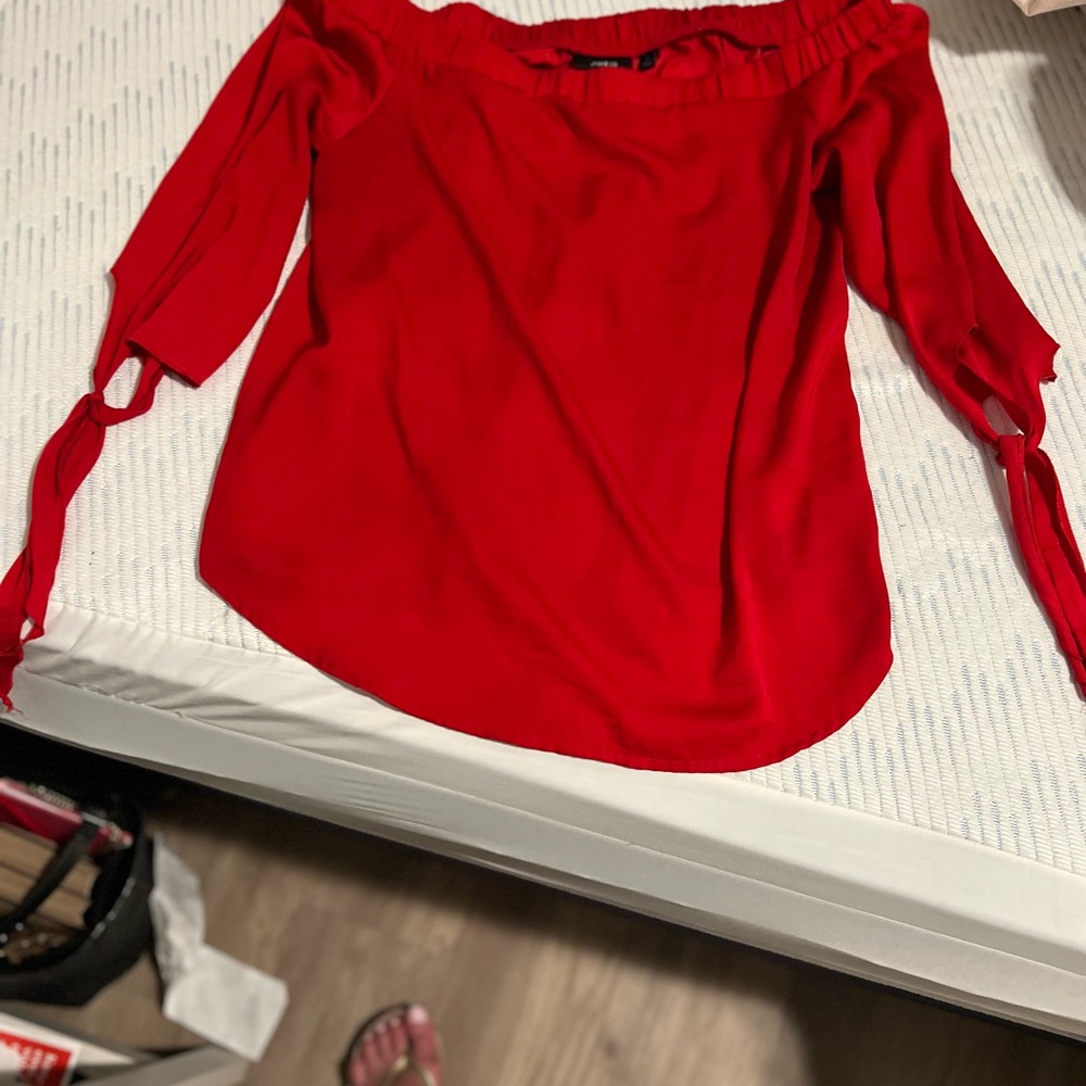 Red off the shoulders blouse